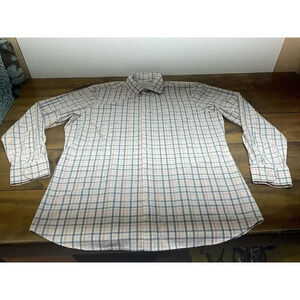 Mizzen + Main Mens Leeward Shirt XXL Trim Fit Check Stretch Long Sleeve